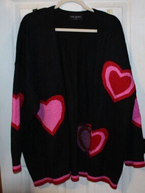 NWT Lane Bryant open front sweater w/hearts 26/28 DARLING!!